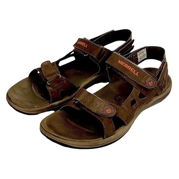 Merrell Men’s Dark Earth/Marmalade Air Cushion Sandals - Picture 4 of 15